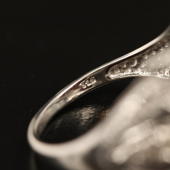 Sterling Mahogany Obsidian and White Topaz Ring - Picture 4 of 4